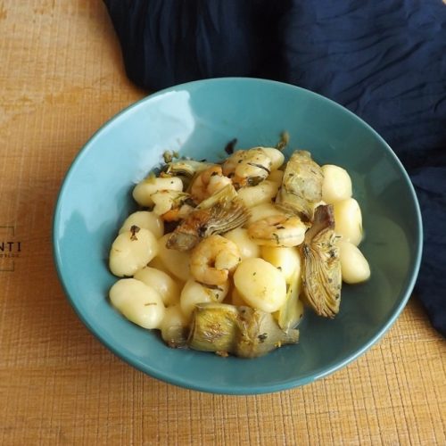 Gnocchi di patate con carciofi e gamberi ⋆ Ileana Conti ♥